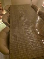 Riviera Maison Rattan Eettafel met glasplaat, Ophalen, 50 tot 100 cm, 50 tot 100 cm, Zo goed als nieuw