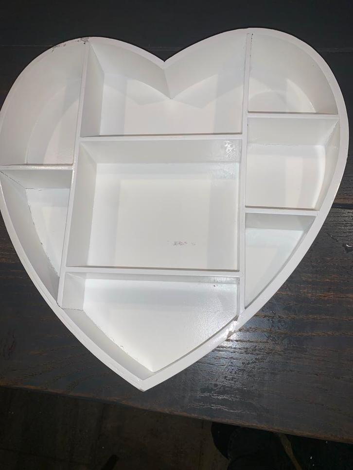 Houten Hart die je kan omhangen (wit), Huis en Inrichting, Woonaccessoires | Wanddecoraties, Gebruikt, Ophalen of Verzenden