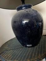 Blauwe keramische lampvoet, Ophalen, Gebruikt, Glas, Minder dan 100 cm