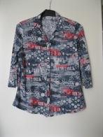 Canda blouse blauw / wit / rood 42/L, Kleding | Dames, Blouses en Tunieken, Maat 42/44 (L), Zo goed als nieuw, Canda, Verzenden