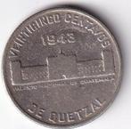 Guatemala, 25 Centavos, 1943, zilver, Postzegels en Munten, Munten | Amerika, Zilver, Ophalen of Verzenden, Losse munt, Midden-Amerika