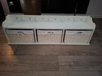 Witte kapstok met rieten mandjes, Huis en Inrichting, Woonaccessoires | Kapstokken, Gebruikt, Minder dan 100 cm, Hout, Ophalen