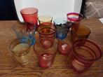Vintage gekleurde glazen 11 stuks, Verzamelen, Glas en Borrelglaasjes, Ophalen of Verzenden