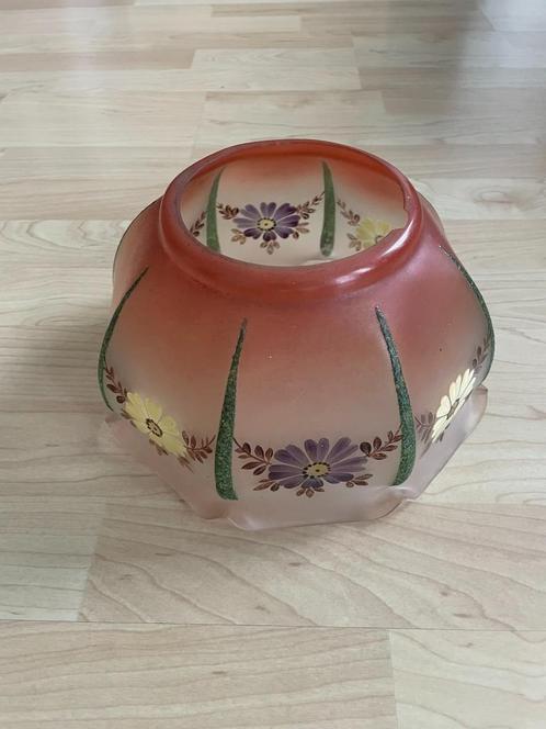 Antieke glazen lampekap, Antiek en Kunst, Curiosa en Brocante, Ophalen of Verzenden