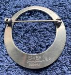 Vintage Jorgen Jensen Tinnen Broche - Pewter, Ophalen of Verzenden, Gebruikt, Zilver, Overige materialen