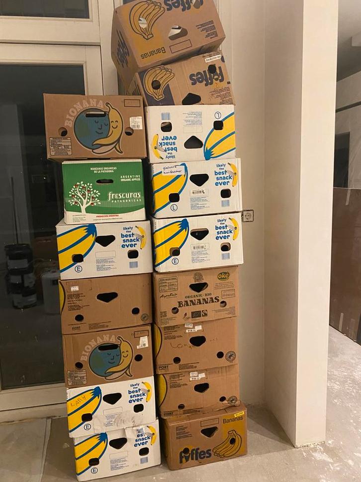 Gratis af te halen - bananen dozen! Perfect voor verhuizing, Doe-het-zelf en Verbouw, Kratten en Dozen, Gebruikt, Doos, 50 tot 75 cm