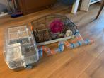 Hamsterkooien met tunnel verbinding en toebehoren, Dieren en Toebehoren, Kooi, Gebruikt, Hamster, Minder dan 75 cm