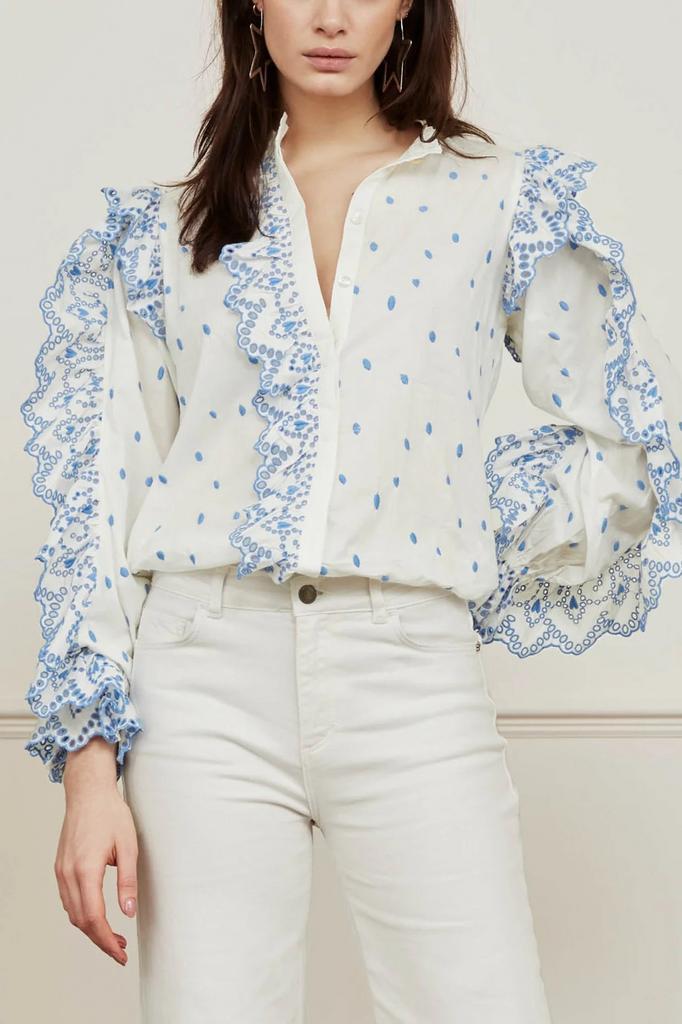 Fabienne Chapot JOSIE BLOUSE, Kleding | Dames, Blouses en Tunieken, Zo goed als nieuw, Maat 38/40 (M), Wit, Ophalen of Verzenden