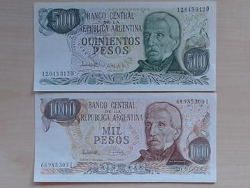 bankbiljetten Argentinie (500 en 1000 pesos, ook los) beschikbaar voor biedingen