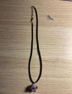 Ketting met ruwe amethist, Sieraden, Tassen en Uiterlijk, Kettingen, Ophalen of Verzenden, Zo goed als nieuw, Paars, Steen of Mineraal