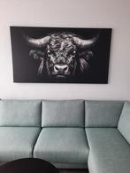 Stoer Schilderij stier/koe zwart wit 1.80 breed, Antiek en Kunst, Ophalen