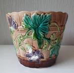 Antieke Art Nouveau bloempot, Franse majolica ca 1900, Ophalen of Verzenden