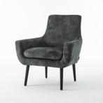 Adam fauteuil zwart stof aurora velours hunter | Webshop