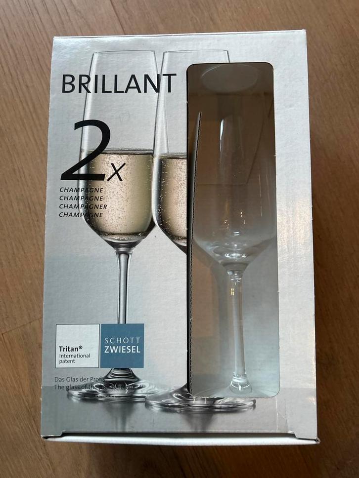 2 Nieuwe Champagneglazen Brillant Schott Zwiesel, Verzamelen, Glas en Borrelglaasjes, Nieuw, Overige typen, Ophalen of Verzenden