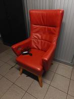 Rood lederen sta op stoel, Huis en Inrichting, Fauteuils, Ophalen of Verzenden, Zo goed als nieuw, 75 tot 100 cm, 50 tot 75 cm