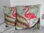 2 Flamingo kussenhoezen 45 / 45 cm, Ophalen of Verzenden, Zo goed als nieuw, Overige kleuren, Vierkant