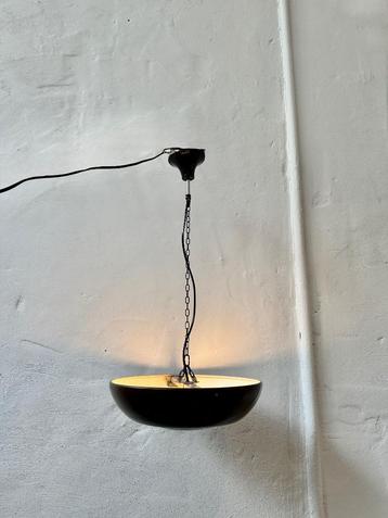 Vintage, art deco metalen hanglamp, bruine plafondlamp beschikbaar voor biedingen