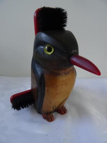 Art deco Pinguin borstelset houtsnijwerk kleding borstel beschikbaar voor biedingen