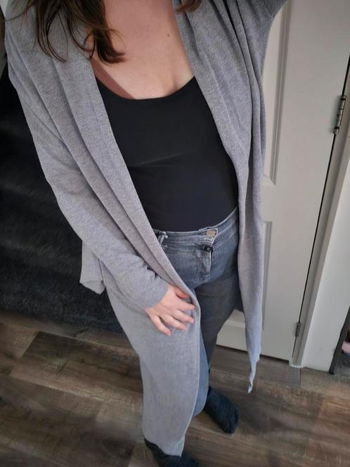 Lang vest grijs met zakken m 38, Kleding | Dames, Truien en Vesten, Zo goed als nieuw, Maat 38/40 (M), Grijs, Ophalen of Verzenden