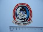 sticker Spaceshuttle Columbia Space lab Merbold Nasa raket, Verzenden