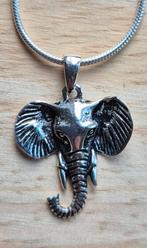 Zilveren kettinghanger Olifantenkop, Nieuw, Ophalen of Verzenden, Kruis of Symbool, Zilver