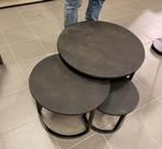 Leen Bakker Bijzettafels - Set van 3, Huis en Inrichting, Tafels | Bijzettafels, Ophalen, Minder dan 45 cm, Minder dan 55 cm, Rond