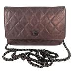 Chanel 2.55 wallet on chain metallic pink, Gebruikt, Schoudertasje, Ophalen of Verzenden, Roze