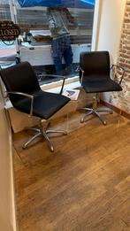 6 Kappersstoelen Zwart, Topstaat - Zonder Hoofdsteun