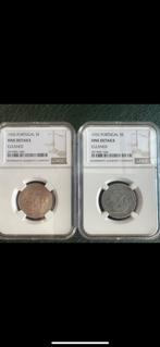 3 slabs ngc 2 x 5 escudo 1 x 10 escudos zilver, Ophalen of Verzenden, Overige landen, Zilver