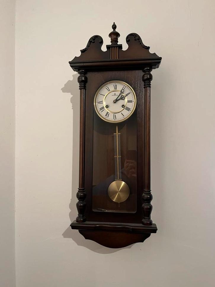 Antieke Dugena Wandklok Hout, Antiek en Kunst, Antiek | Klokken, Ophalen