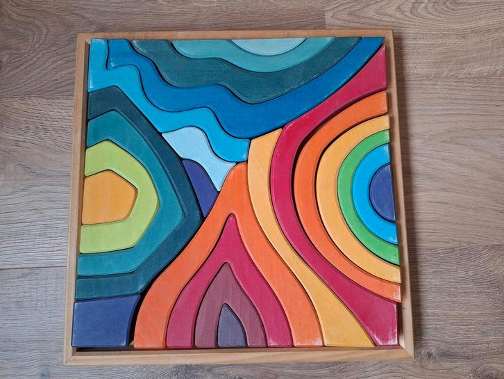 Grimms 4 elementen blokkenset puzzel groot, Kinderen en Baby's, Speelgoed | Educatief en Creatief, Gebruikt, Bouwen, Puzzelen