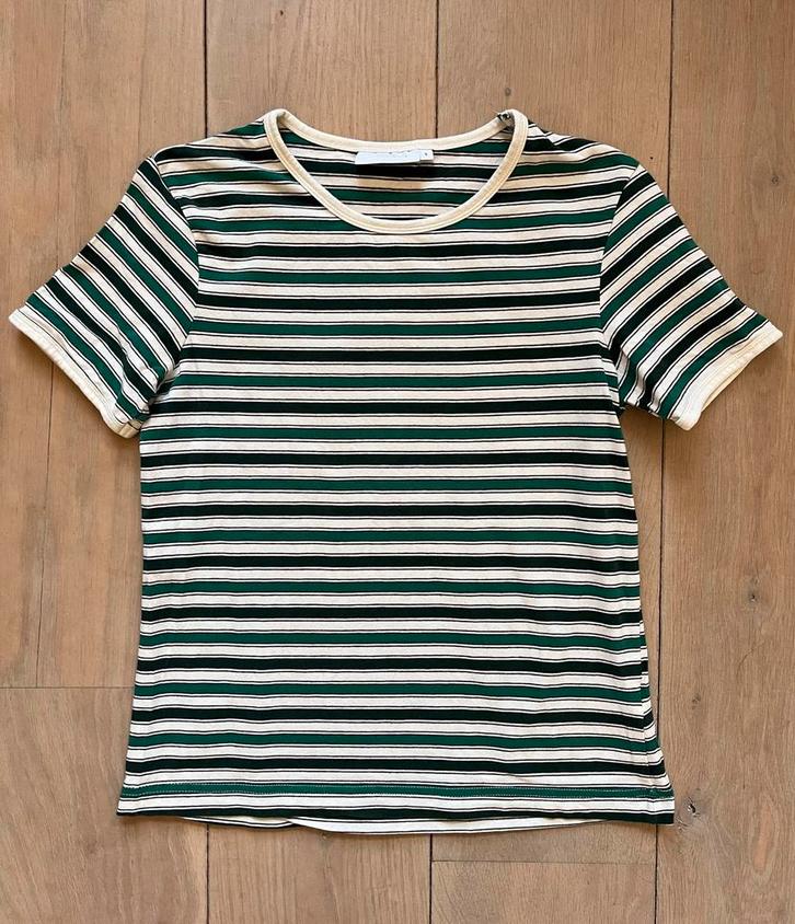 Weekday S groen zwart wit gestreepte top tshirt egf, Kleding | Dames, Tops, Zo goed als nieuw, Maat 36 (S), Groen, Korte mouw