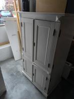 Houten computerkast / opbergkast - 146x87x59 cm, Huis en Inrichting, Ophalen, 100 tot 150 cm, Eikenhout, 50 tot 100 cm