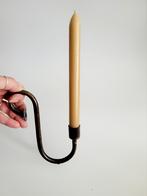 Kandelaar brons kleur ophangen in een cilinder glazen vaas, Ophalen of Verzenden, Zo goed als nieuw, Overige materialen, Minder dan 25 cm