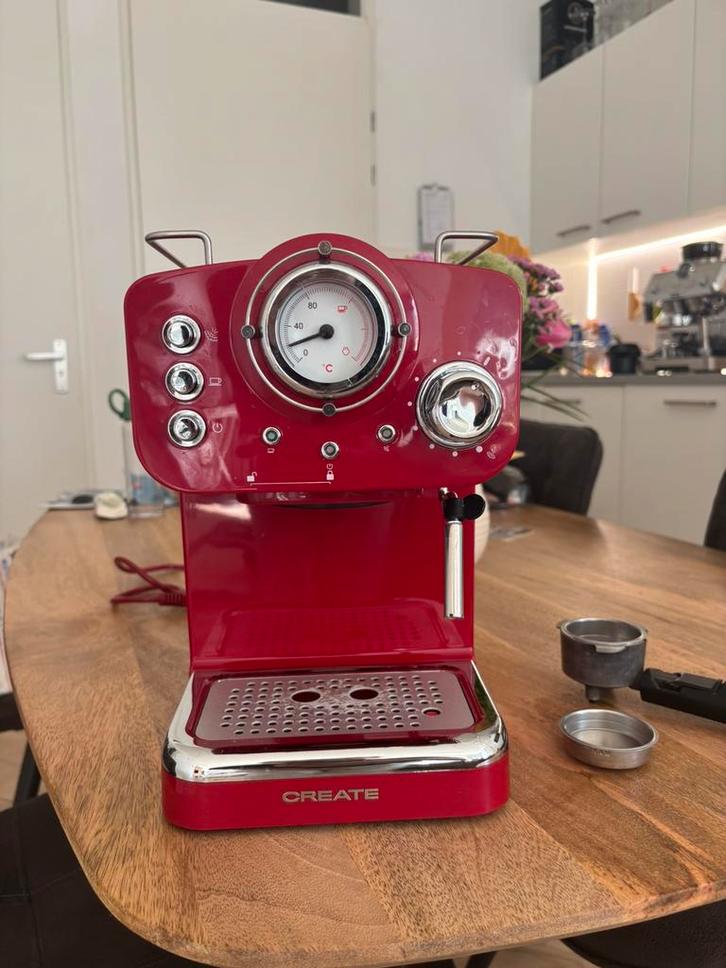 Espressomachine Retro Create, Witgoed en Apparatuur, Koffiezetapparaten, Zo goed als nieuw, Koffiemachine, Verzenden