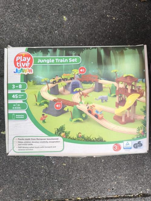 Playtive Junior Jungle Treinset, Kinderen en Baby's, Speelgoed | Houten speelgoed, Zo goed als nieuw, Overige typen, Ophalen of Verzenden