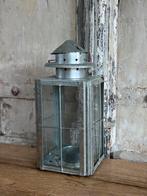 Vintage lantaarn zilver/ aluminium glas, Ophalen of Verzenden, Zilver