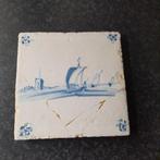 Antieke tegel zeilboot zeilboten spinnenkop hoeken NR 3, Antiek en Kunst, Ophalen of Verzenden