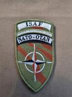 Mouwembleem ISAF NATO  - OTAN, Verzamelen, Militaria | Algemeen, Embleem of Badge, Nederland, Ophalen of Verzenden, Landmacht