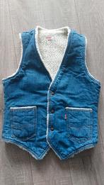 Vintage 70s Levis Western Sherpa denim vest gilet, Blauw, Ophalen of Verzenden, Gedragen, Levi’s