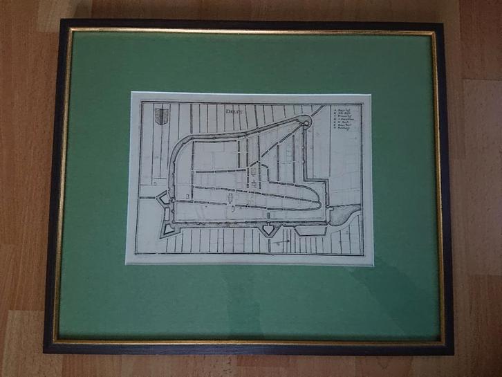 Plattegrond Delft Uit 1659 Uitgave Merian Frankfurt, Antiek en Kunst, Kunst | Etsen en Gravures, Ophalen