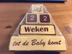 Kraamcadeau, aftel kalender houten blokken. Nieuw, Ophalen of Verzenden, Nieuw, Wanddecoratie