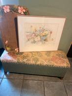 Lloyd Loom Bankje Mint Groen Brocante, Ophalen