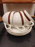 Frans aardewerk, Moulin des loups: Kop en schotels vintage, Antiek en Kunst, Ophalen of Verzenden