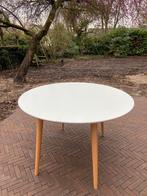 Uitschuifbare witte rond eettafel Kave Home Oqui 120-200 cm, Huis en Inrichting, Tafels | Eettafels, Ophalen, Eikenhout, Rond