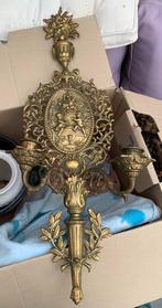 Vintage Victoriaanse messing wand kandelaar, Ophalen of Verzenden, Overige materialen