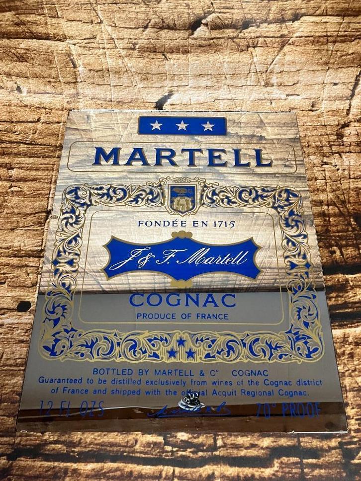 Cognac spiegel Martell., Verzamelen, Merken en Reclamevoorwerpen, Gebruikt, Reclamebord, Ophalen of Verzenden