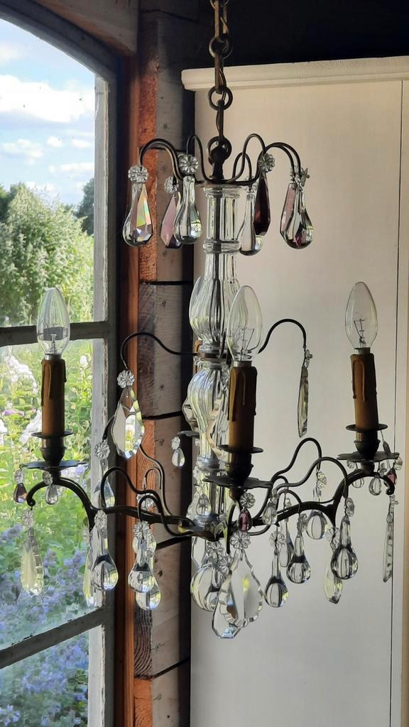 Franse kroonluchter 23H (nuzzelspul), Huis en Inrichting, Lampen | Kroonluchters, Gebruikt, Ophalen of Verzenden