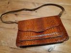 Vintage krokodillen leren tas, Ophalen of Verzenden, Gebruikt, Bruin, Handtas