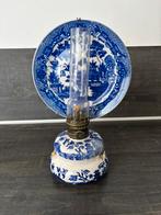 Antiek Blauw Wilg olielampje, Antiek en Kunst, Ophalen of Verzenden